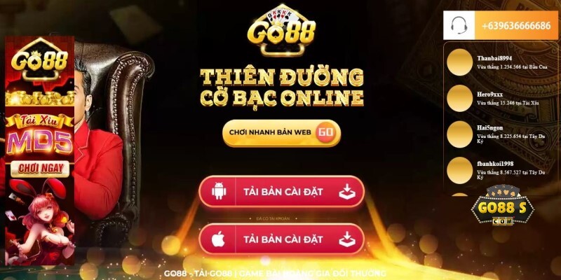 Domain go88.vin có giao diện vô cùng bắt mắt